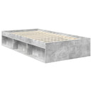 vidaXL Ágykeret fejtámlával Beton Szürke 100 x 200 cm Tömör fenyőfa
