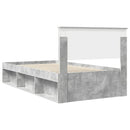 vidaXL Ágykeret fejtámlával Beton Szürke 100 x 200 cm Tömör fenyőfa