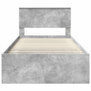 vidaXL Ágykeret fejtámlával Beton Szürke 100 x 200 cm Tömör fenyőfa