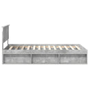 vidaXL Ágykeret fejtámlával Beton Szürke 100 x 200 cm Tömör fenyőfa