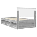 vidaXL Ágykeret fejtámlával Szürke Sonoma 100 x 200 cm Tömör fenyőfa