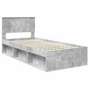 vidaXL Ágykeret fejtámlával Beton Szürke 90 x 190 cm Tömör fenyőfa