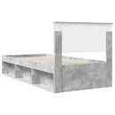 vidaXL Ágykeret fejtámlával Beton Szürke 90 x 190 cm Tömör fenyőfa