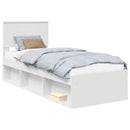 vidaXL Ágykeret fejtámlával Fehér 75 x 190 cm Tömör fenyőfa