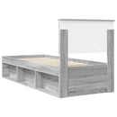 vidaXL Ágykeret fejtámlával Szürke Sonoma 75 x 190 cm Tömör fenyőfa