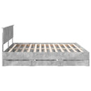 vidaXL Ágykeret fiókkal tárolóval Beton Szürke 200 x 200 cm Mérnöki Fa