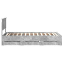 vidaXL Ágykeret fiókkal tárolóval Beton Szürke 90 x 200 cm Mérnöki Fa