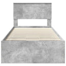 vidaXL Ágykeret fiókkal tárolóval Beton Szürke 90 x 190 cm Mérnöki Fa