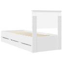 vidaXL Ágykeret fiókkal fejtámlával Fehér 75 x 190 cm Mérnöki Fa