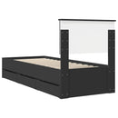 vidaXL Ágykeret fiókkal fejtámlával Fekete 75 x 190 cm Mérnöki Fa