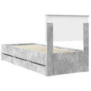 vidaXL Ágykeret fiókkal tárolóval Beton Szürke 75 x 190 cm Mérnöki Fa