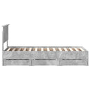 vidaXL Ágykeret fiókkal tárolóval Beton Szürke 75 x 190 cm Mérnöki Fa