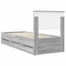 vidaXL Ágykeret fiókkal tárolóval Szürke Sonoma 75 x 190 cm Mérnöki Fa