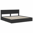vidaXL Tárolós Ágy fejtámlával fiókkal Fekete 200 x 200 cm Faanyag