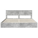 vidaXL Tárolós Ágy fejtámlával Beton Szürke 200 x 200 cm Faanyag