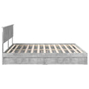 vidaXL Tárolós Ágy fejtámlával Beton Szürke 200 x 200 cm Faanyag