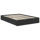 vidaXL Tárolós Ágy fiókkal fejtámlával Fekete 135 x 190 cm Szerelt Fa