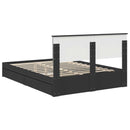 vidaXL Tárolós Ágy fiókkal fejtámlával Fekete 135 x 190 cm Szerelt Fa
