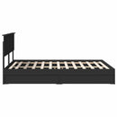 vidaXL Tárolós Ágy fiókkal fejtámlával Fekete 135 x 190 cm Szerelt Fa