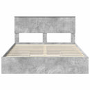 vidaXL Tárolós Ágy fejtámlával Beton Szürke 135 x 190 cm Faanyag