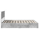 vidaXL Tárolós Ágy fejtámlával Beton Szürke 135 x 190 cm Faanyag