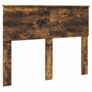 vidaXL Tárolós Ágy fejtámlával Füstölt tölgy 135 x 190 cm Faanyag