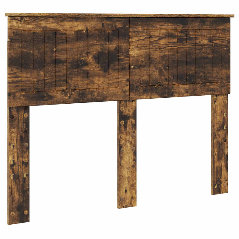 vidaXL Tárolós Ágy fejtámlával Füstölt tölgy 135 x 190 cm Faanyag