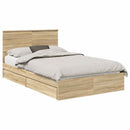 vidaXL Tárolós Ágy fejtámlával Sonoma tölgy 120 x 200 cm Faanyag
