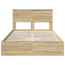 vidaXL Tárolós Ágy fejtámlával Sonoma tölgy 120 x 200 cm Faanyag