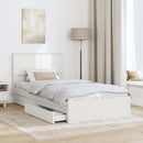 vidaXL Tárolós Ágy fejtámlával fiókkal Fehér 100 x 200 cm Faanyag