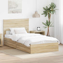 vidaXL Tárolós Ágy fejtámlával Sonoma tölgy 100 x 200 cm Faanyag