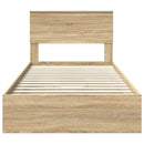 vidaXL Tárolós Ágy fejtámlával Sonoma tölgy 100 x 200 cm Faanyag