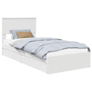 vidaXL Tárolós Ágy fejtámlával fiókkal Fehér 90 x 200 cm Faanyag