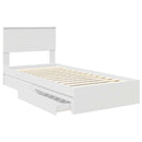 vidaXL Tárolós Ágy fejtámlával fiókkal Fehér 90 x 200 cm Faanyag