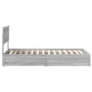 vidaXL Tárolós Ágy fejtámlával Szürke Sonoma 90 x 200 cm Faanyag