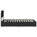 vidaXL Tárolós Ágy fejtámlával fiókkal Fekete 90 x 190 cm Faanyag