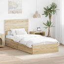 vidaXL Tárolós Ágy fejtámlával Sonoma tölgy 90 x 190 cm Faanyag