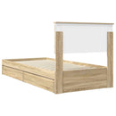 vidaXL Tárolós Ágy fejtámlával Sonoma tölgy 90 x 190 cm Faanyag