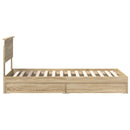 vidaXL Tárolós Ágy fejtámlával Sonoma tölgy 90 x 190 cm Faanyag