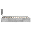 vidaXL Tárolós Ágy fejtámlával Beton Szürke 90 x 190 cm Faanyag