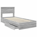 vidaXL Tárolós Ágy fejtámlával Szürke Sonoma 90 x 190 cm Faanyag