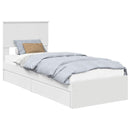 vidaXL Tárolós Ágy fejtámlával fiókkal Fehér 75 x 190 cm Faanyag