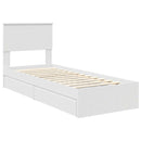 vidaXL Tárolós Ágy fejtámlával fiókkal Fehér 75 x 190 cm Faanyag