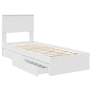 vidaXL Tárolós Ágy fejtámlával fiókkal Fehér 75 x 190 cm Faanyag