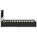 vidaXL Tárolós Ágy fejtámlával fiókkal Fekete 75 x 190 cm Faanyag