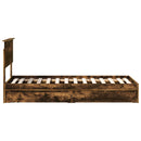 vidaXL Tárolós Ágy fejtámlával Füstölt tölgy 75 x 190 cm Faanyag