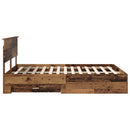 vidaXL Ágykeret fejtámlával fiókkal Öreg fa 135 x 190 cm Faanyag