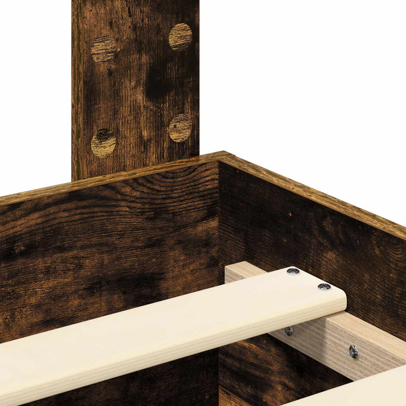 vidaXL Ágykeret fejtámlával fiókkal Füstölt tölgy 120 x 200 cm Faanyag