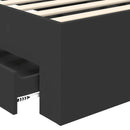 vidaXL Ágykeret fejtámlával Fekete és Ezüst 100 x 200 cm Faanyag