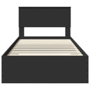 vidaXL Ágykeret fejtámlával Fekete és Ezüst 100 x 200 cm Faanyag